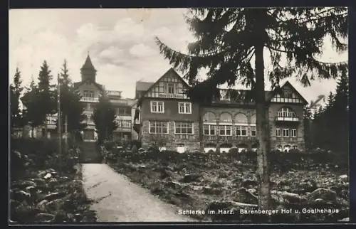 AK Schierke im Harz, Hotel Barenberger Hof und Goethehaus
