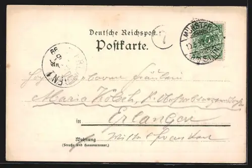 Lithographie Münster / Stein, Ebernburg a. Stein, Inneres, Rheingrafenstein