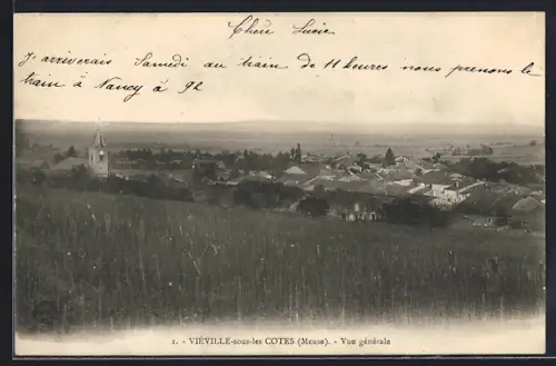 AK Vieville-sous-les-Cotes, Meuse, Vue générale