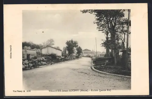 AK Villotte-devant-Louppy /Meuse, Ruines, partie Est