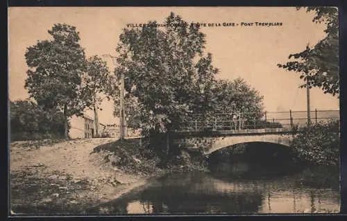 AK Villefranche, Route de la Gare, Pont Tremplais