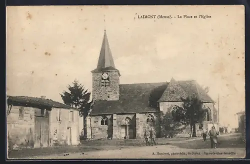 AK Laimont /Meuse, La Place et l`Église