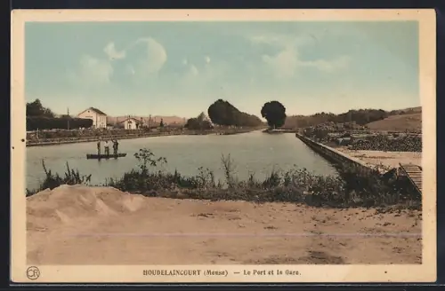 AK Houdelaincourt /Meuse, Le Port et la Gare