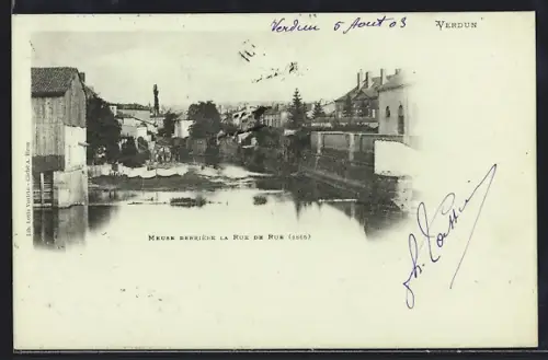 AK Verdun, Meuse derrière la Rue de Rue, 1905
