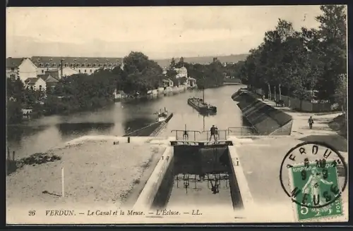 AK Verdun, Le Canal et la Meuse, L`Écluse