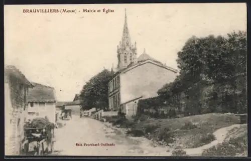 AK Brauvilliers /Meuse, Mairie et Église