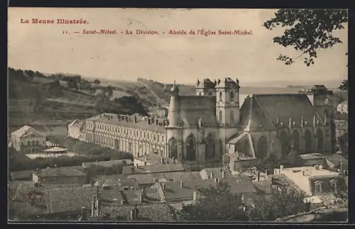 AK Saint-Mihiel, Abside de l`Église Saint-Michel et vue sur la Division