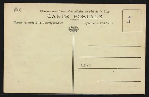 AK Chalaïnes, Vue du pont et du village avec clocher