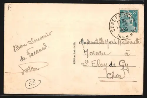 AK Consenvoye /Meuse, La Mairie, l`École et le Monument