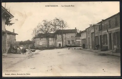 AK Contrisson, La Grande-Rue