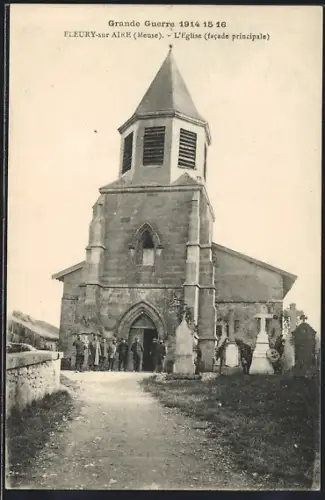 AK Fleury-sur-Aire /Meuse, L`Église, facade principale