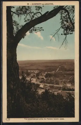 AK Clermont-en-Argonne, Vue panoramique prise du Plateau Sainte-Anne