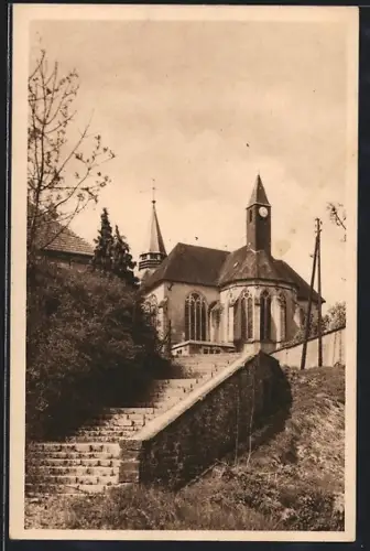AK Clermont-en-Argonne /Meuse, L`église XVIIe siècle et escalier en pierre