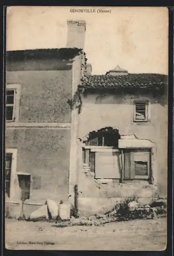 AK Gironville /Meuse, Maison endommagée dans le village