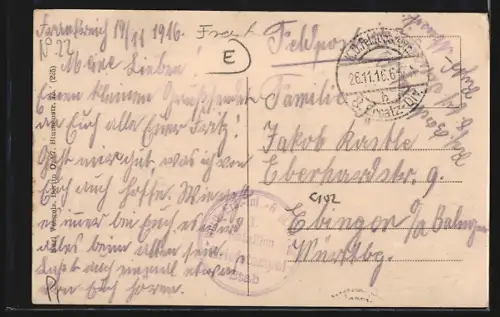 AK Dompierre, Vue du village près de la Tranchée