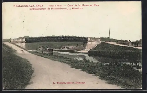 AK Demange-aux-Eaux, Pont Treillis, Canal de la Marne au Rhin, Embranchement de Houdelaincourt