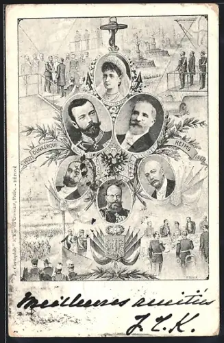 AK Zar Nikolaus II. von Russland, Präsident Loubet, Zarin