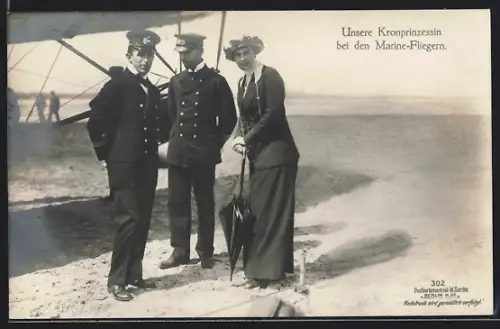 AK Sanke Nr.302, Prinzessin Cecilie mit Marine-Fliegern