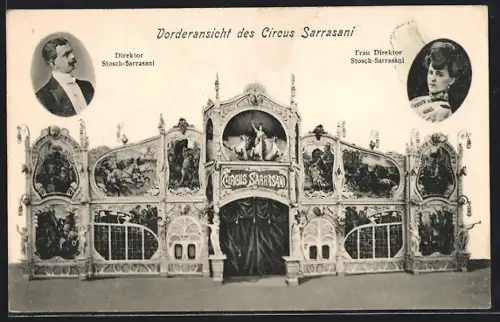 AK Zirkus Sarrasani, Eingang, Direktor Stosch-Sarrasani
