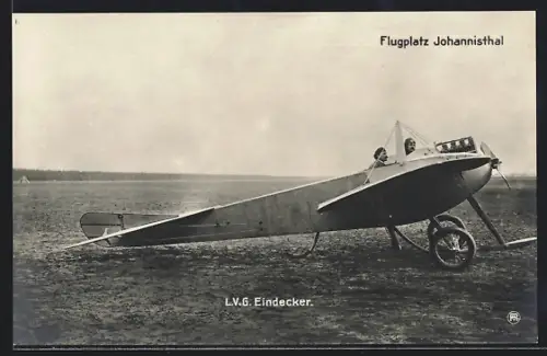 AK Johannisthal, Flugplatz, Flugzeug LVG Eindecker