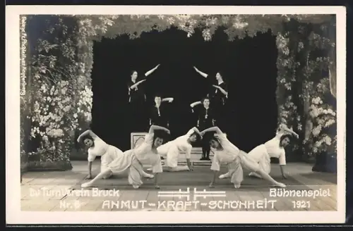 AK Bruck a. d. Mur, Bühnenspiel Anmut-Kraft-Schönheit d. Turn-Verein 1921