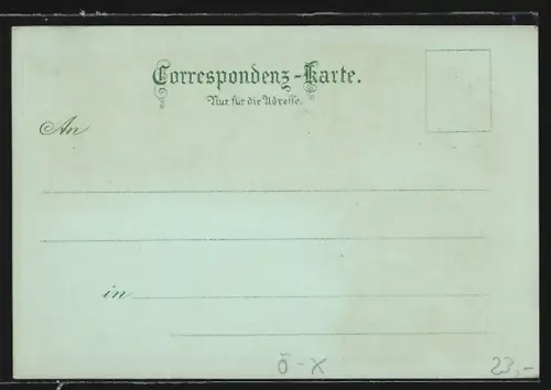 Mondschein-Lithographie Ried, Marktplatz, Rathaus, K. k. Gymnasium