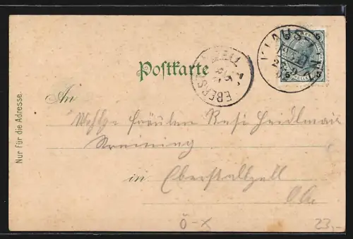 Lithographie Schlierbach /O. Oest., Gasthaus zu Dorff, Stift