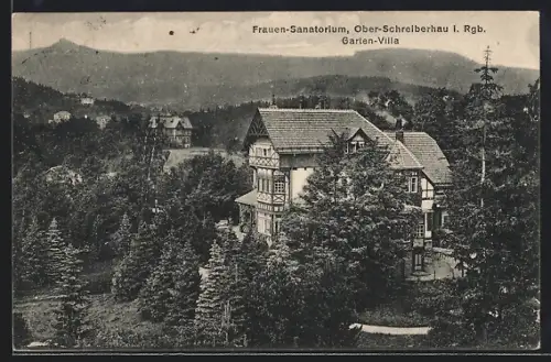AK Ober-Schreiberhau i. Rgb., Frauen-Sanatorium, Garten-Villa