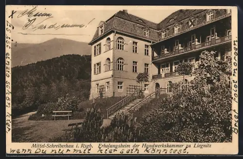 AK Mittel-Schreiberhau i. Rsgb., Erholungsheim der Handwerkskammer zu Liegnitz