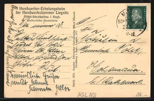 AK Mittel-Schreiberhau i. Rsgb., Erholungsheim der Handwerkskammer zu Liegnitz