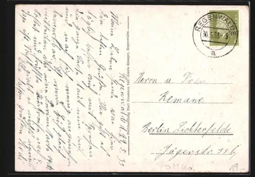 AK Regenwalde /Pom., Partie in der Bahnhofstrasse