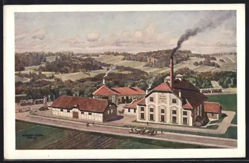 AK St. Florian, Österreichische Glockengiesserei aus der Vogelschau