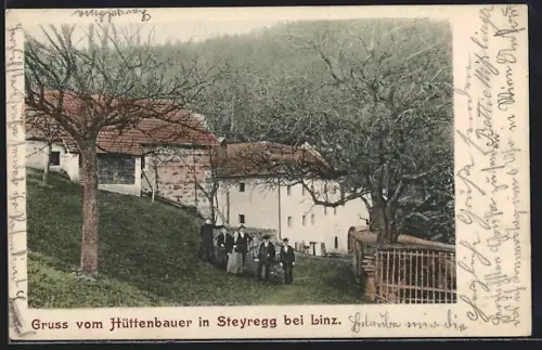 AK Steyregg bei Linz, Blick zum Hüttenbauer
