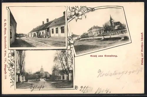 AK Hollabrunn, Sonnberg, Strassenpartie im Ort