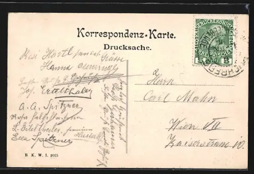 AK Ödenhof, Gasthof Schramböck mit Garten