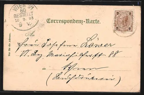 Lithographie Maria Schutz am Semmering, Andr. Prasch Gasthof zum Auerhahn