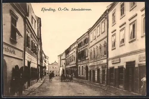AK Eferding /O.-Oe., Geschäfte in der Schmiedstrasse