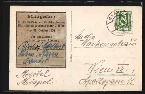 AK Naarn /O.-Oe., Ortspanorama mit Kirche