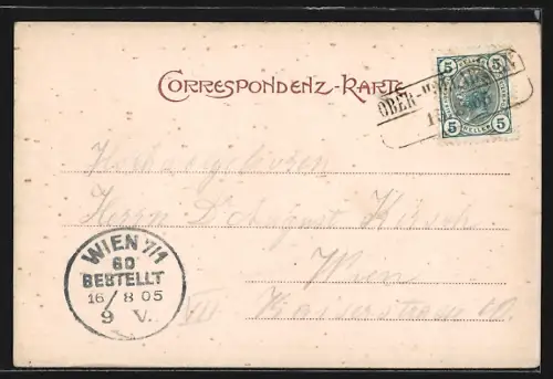 AK Oberhollabrunn, Hauptplatz und Bahnstrasse