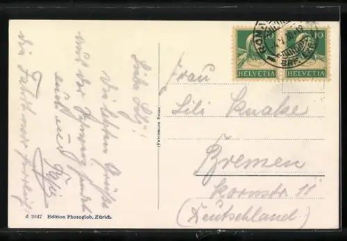 AK Romanshorn, Hafenansicht mit Säntis