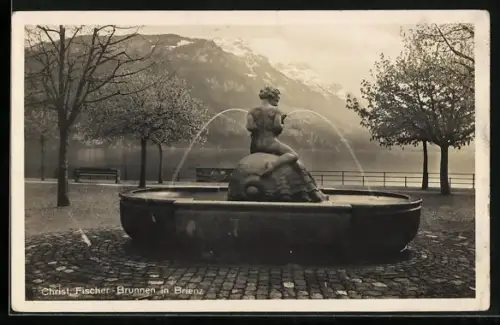 AK Brienz, Ortspartie am Christ Fischer-Brunnen