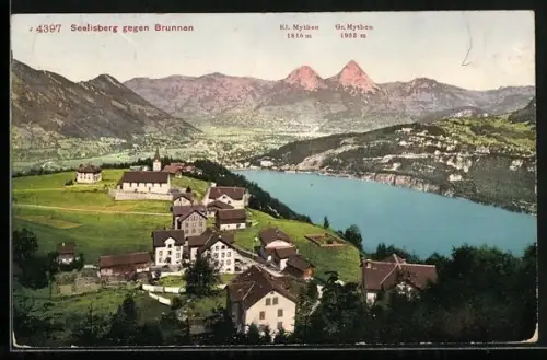 AK Seelisberg, Ortsansicht, Kl. und Gr. Mythen