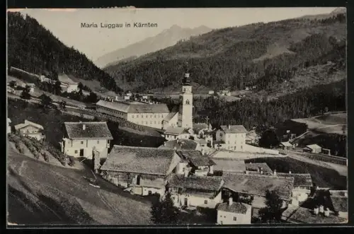 AK Maria Luggau / Kärnten, Teilansicht mit Kirche