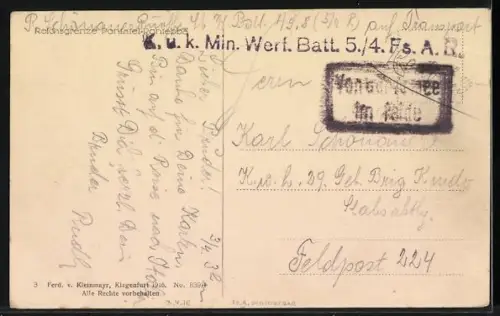 AK Pontebba, Reichsgrenze