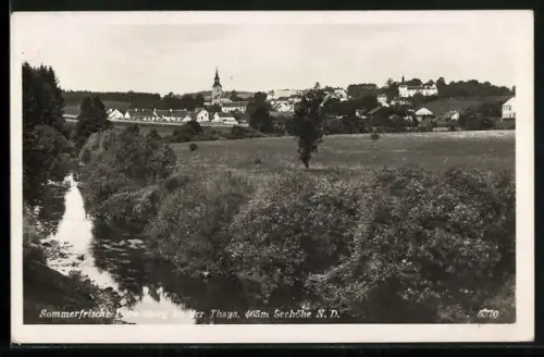 AK Dobersberg an der Thaya, Ortsansicht aus der Vogelschau