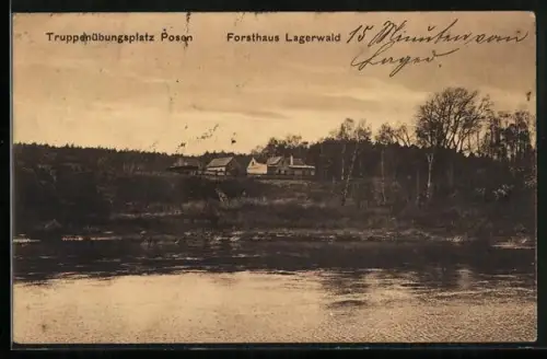 AK Posen / Poznan, Truppenübungsplatz, Forsthaus Lagerwald