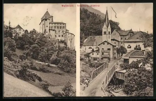 AK Waidbruck-Trostburg, Strassenpartie, Kirche