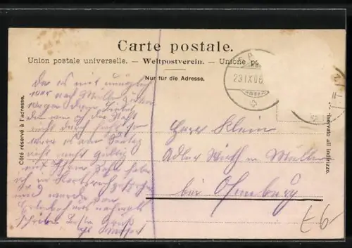 AK Spiez, Ortsansicht mit Springbrunnen und Enten