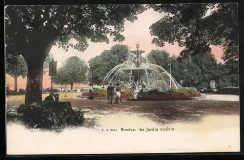 AK Genève, Le jardin anglais, um 1900