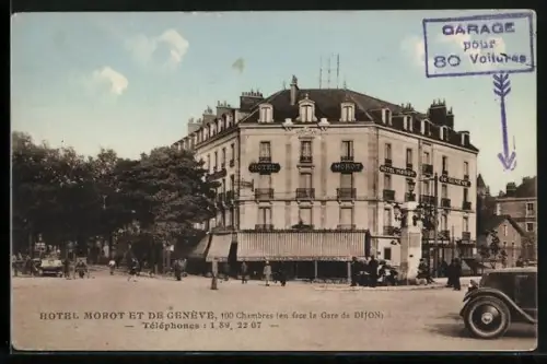 AK Dijon, Hotel Morot et De Genève, Hotel gegenüber dem Bahnhof